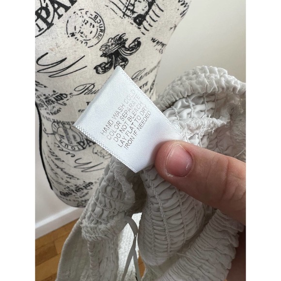 Rylee Anns White Wide strap Square neck Ruched Crop top - Picture 5 of 8